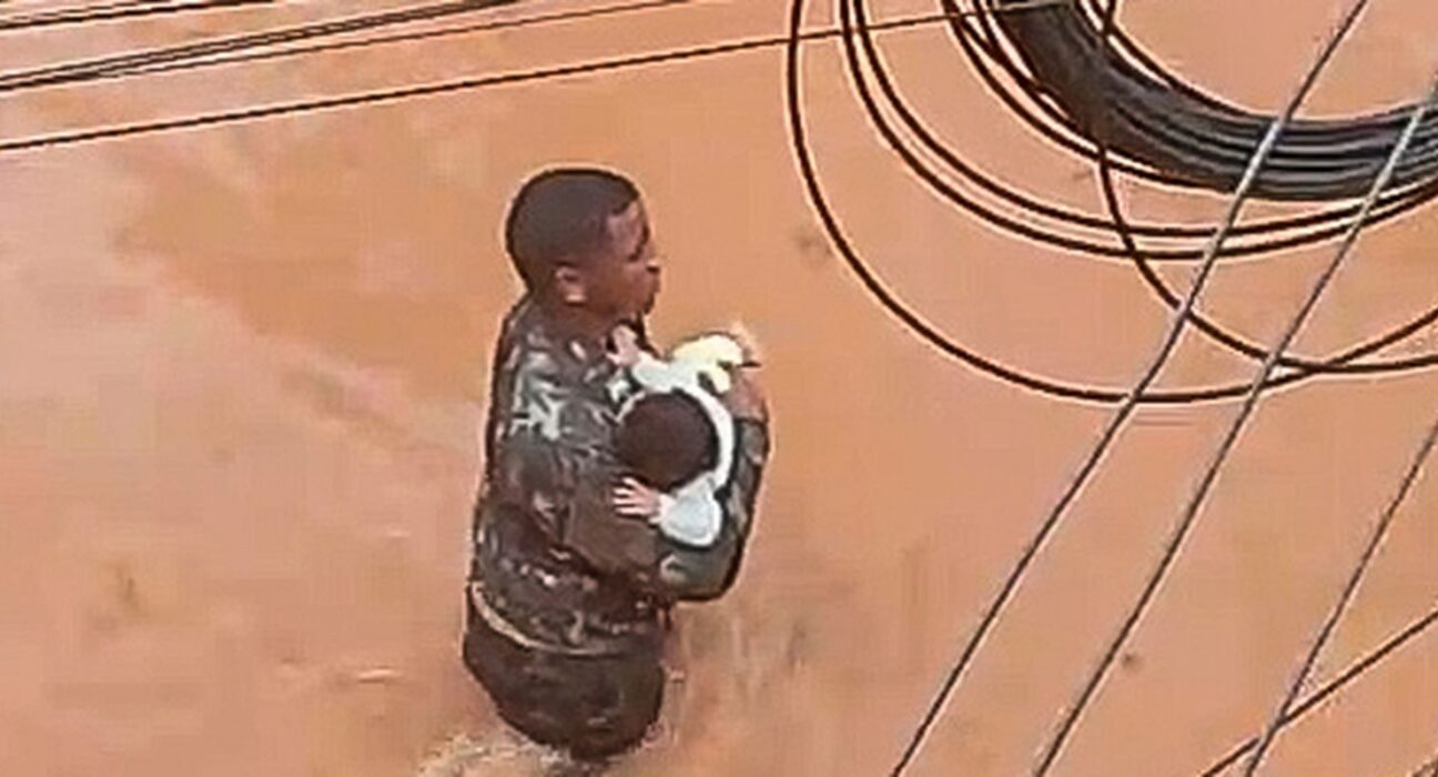 "Eu só fui”: ex-soldado salva criança de inundação em Juiz de Fora
