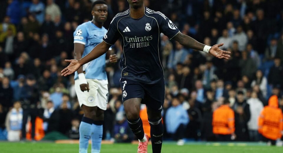 Liga dos Campeões: Vini Júnior marca dois e Real despacha City