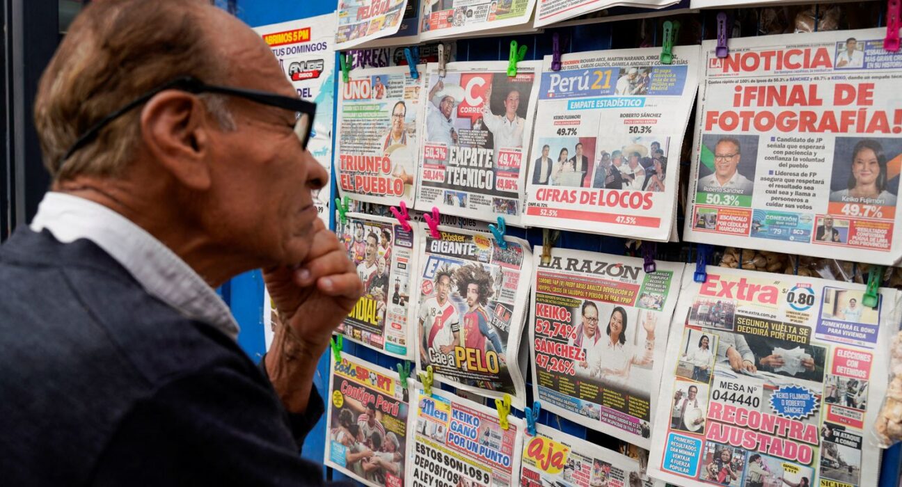 Eleição no Peru: Sánchez à frente de Fujimori por apenas 19 mil votos