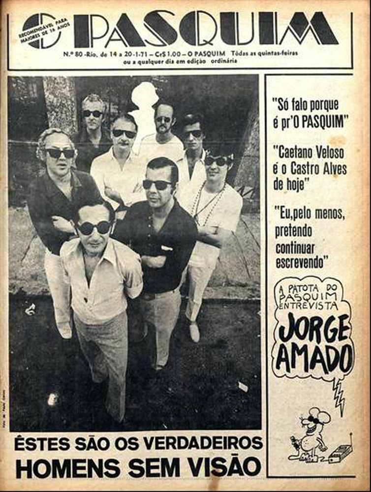 Capa de edição do jornal O Pasquim. Foto: Paquim/Reprodução