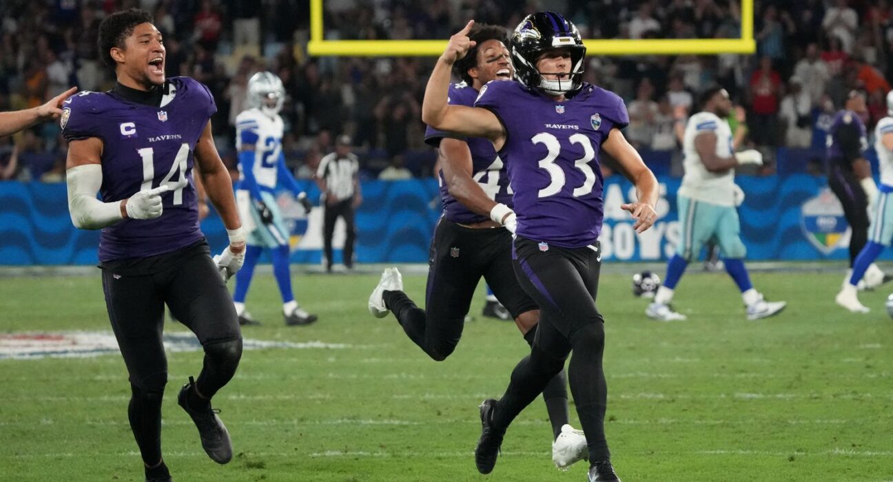 No último segundo, Baltimore Ravens batem Dallas Cowboys no Rio