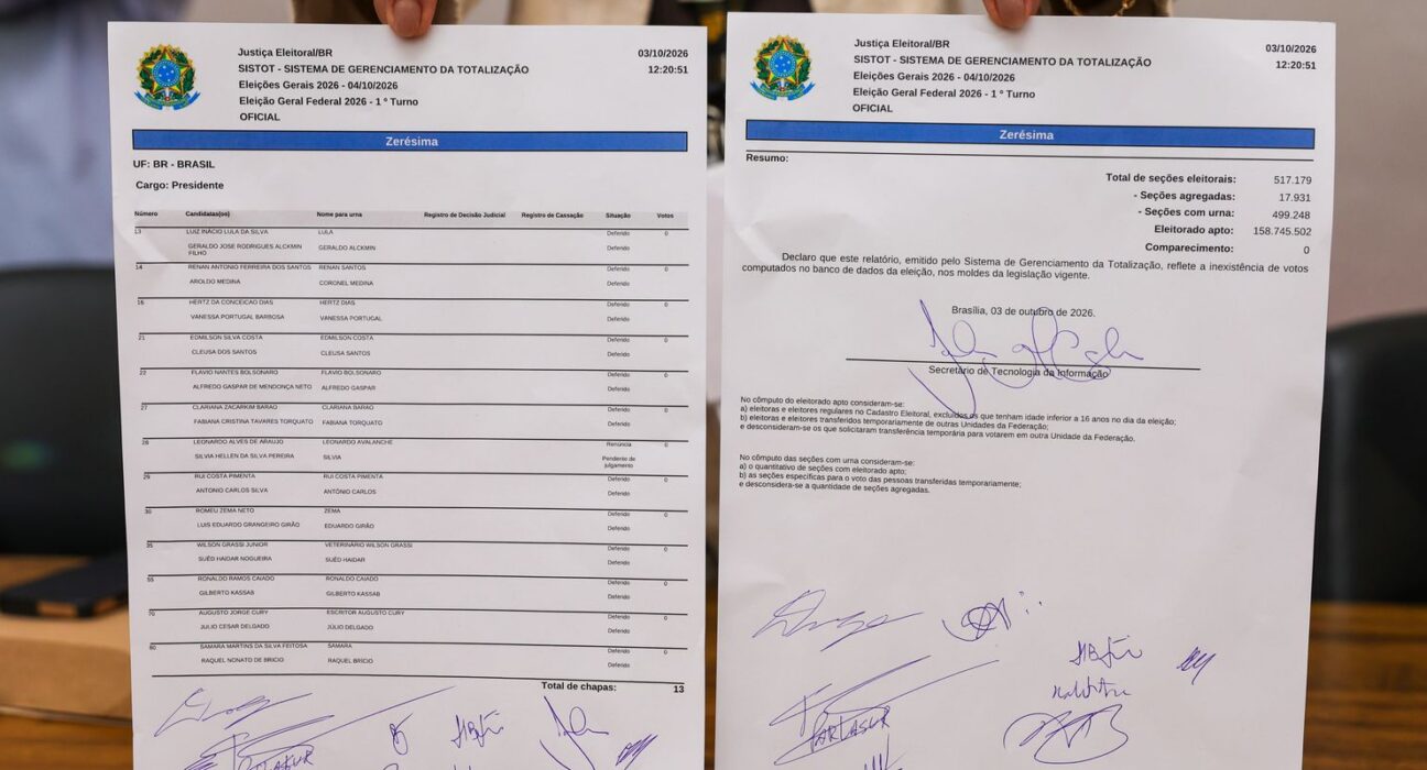 TSE faz teste final de sistemas e emite zerézima